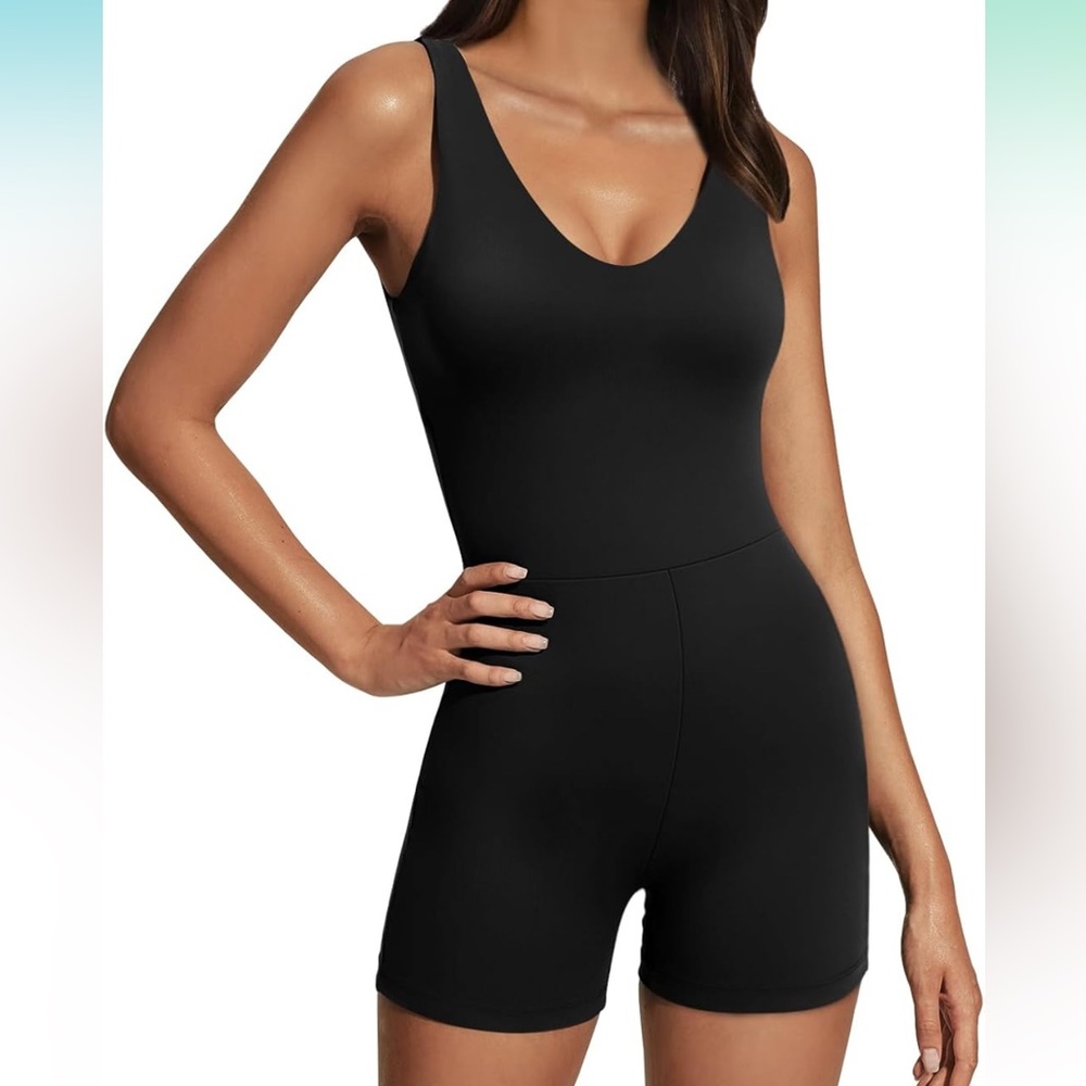 Black Sleeveless One Piece Bodysuit Romper